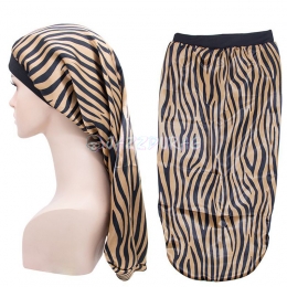 Braid Bonnet Zebra Pattern Brown