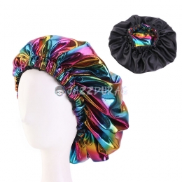 Double-Layer Big Shiny Bonnet Black