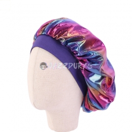 Kids Shiny Silky Bonnet Purple