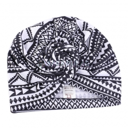 Turbans For Women Black Printing