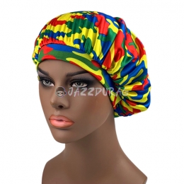 Camo Printing Satin Bonnet Colorful