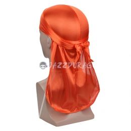 Silk Durag Solid Color Orange Print