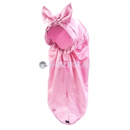 Braid Bonnet Nœud Couleur Unie Rose