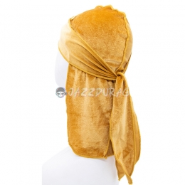 Kids Velvet Durag Solid Color Gold