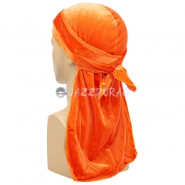 Durag Velours Couleur Unie Imprimé Orange
