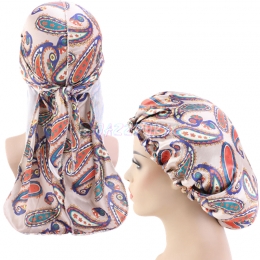 Paisley Silky Durag and Bonnet Set Khaki