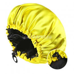 Bonnet en Satin Jaune et Noir