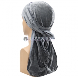 Durag Velours Couleur Unie Imprimé Gris
