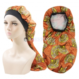 Braid Bonnet Orange Leaves Printing