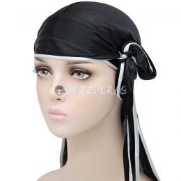 Silk Durag Edge Banding Black