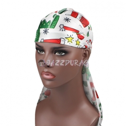 Silk Durag Christmas White