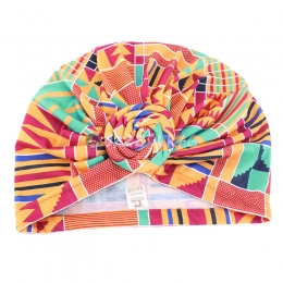 Turbans For Women Orange Printing