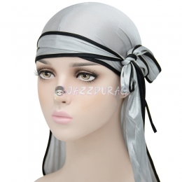 Silk Durag Edge Banding Silver