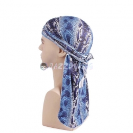 Silk Durag Peau de Serpent Bleu Roi