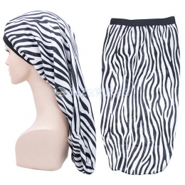 Braid Bonnet Zebra Pattern White