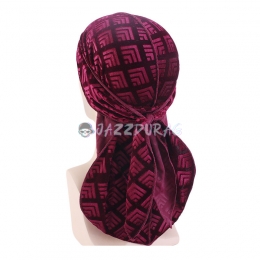 Wine Red Velvet Durag Stereoscopic Hot Pressing