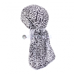 Silk Durag Black and White Color