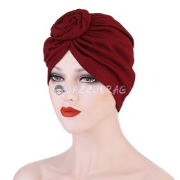 Turbans For Women Solid Color Wine Red